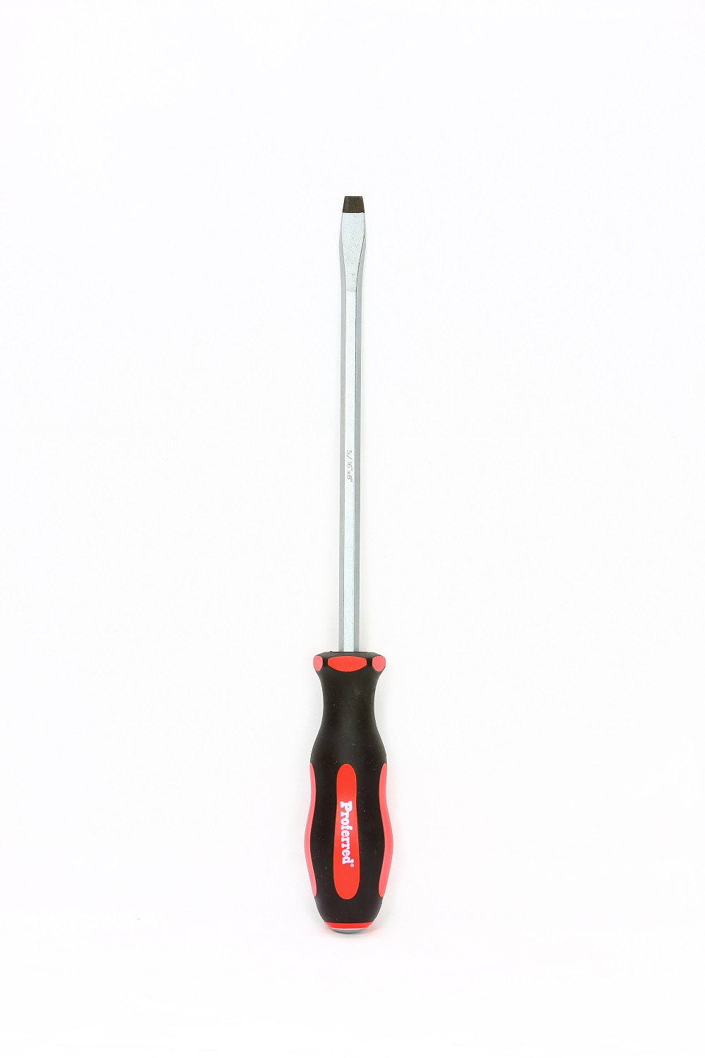 PROFERRED GO-THRU SCREWDRIVER SLOTTED 5/16''X8'' RED HANDLE 